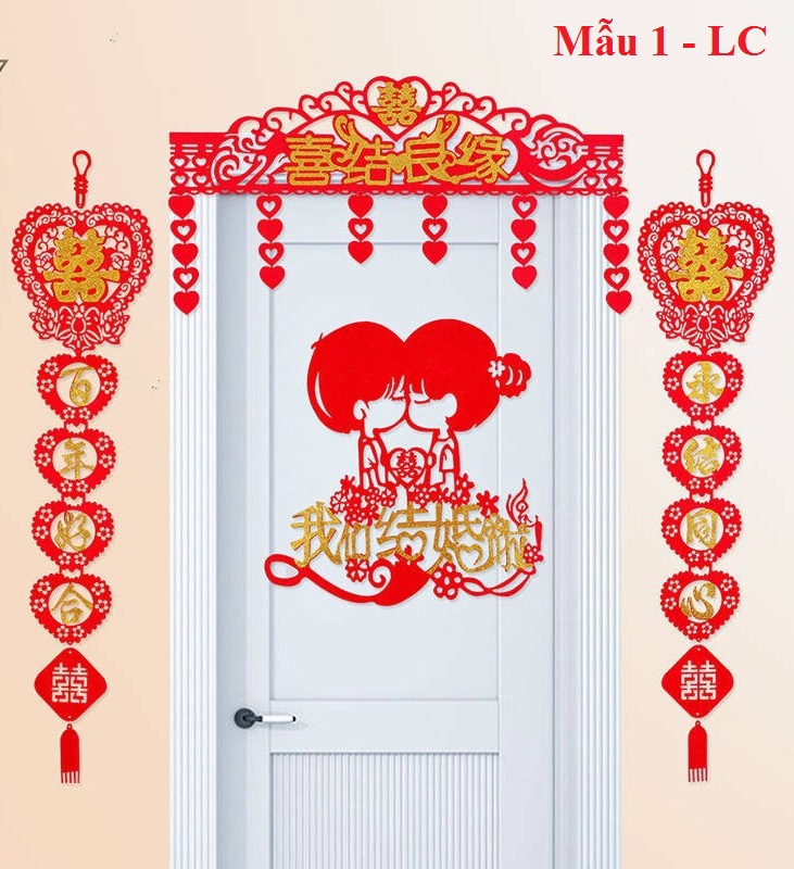 Set trang trí cửa phòng cưới, phòng tân hôn