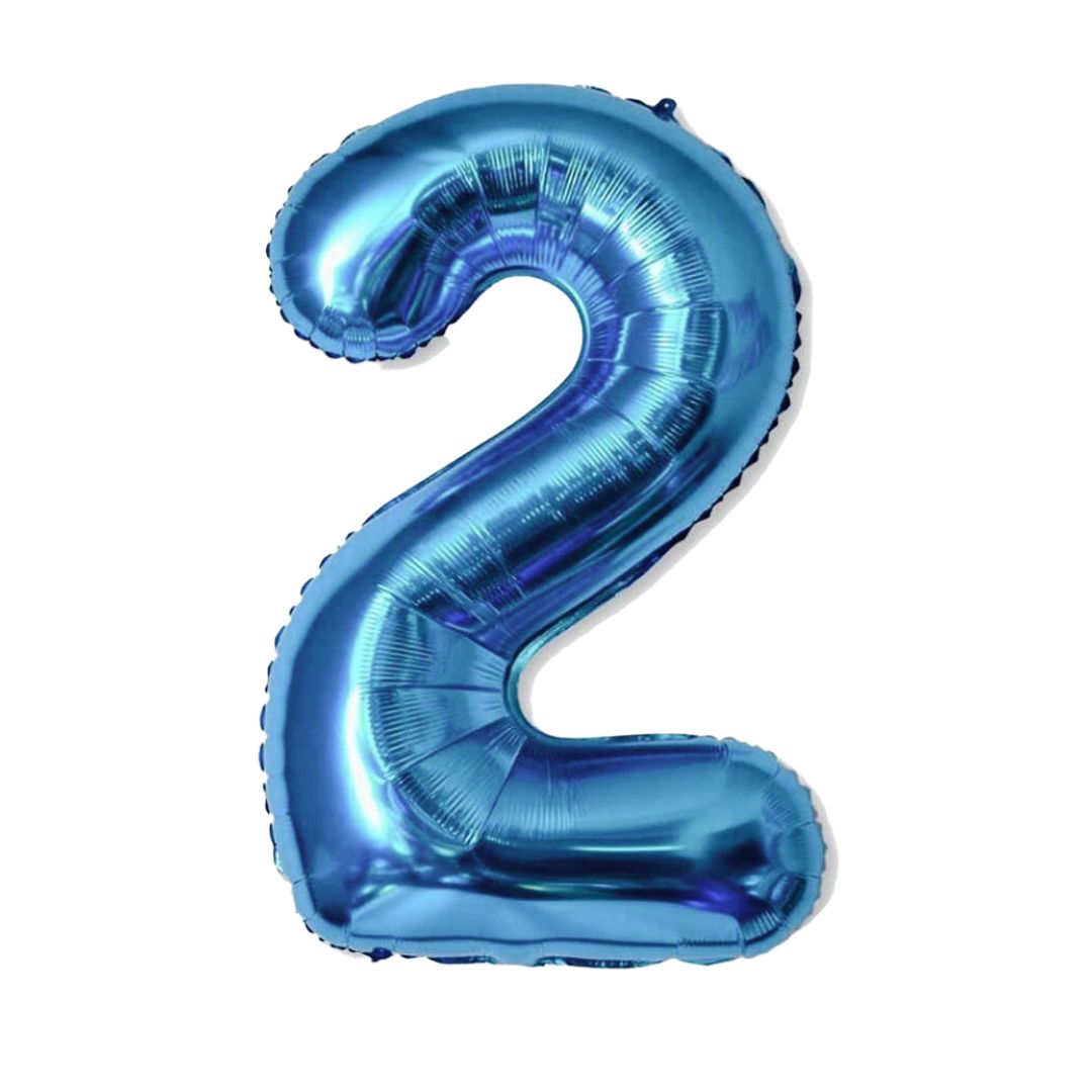 Bóng số màu xanh dương blue number foil balloon 40cm bso50