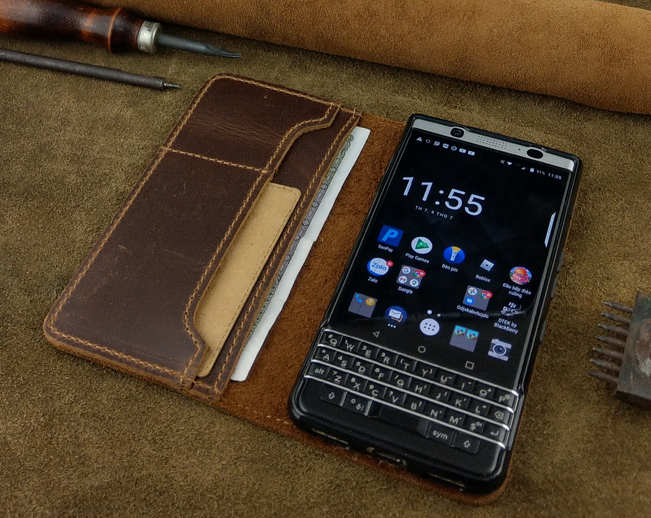 Bao Da Blackberry Keyone Handmade Da Bò Thật