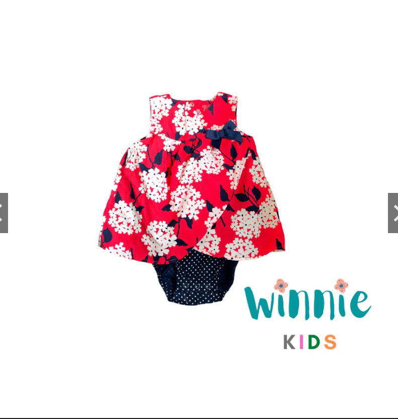 Váy body bé gái hoạ tiết dễ thương CARTER'S, Màu đỏ , 6M(6-7.5kg)