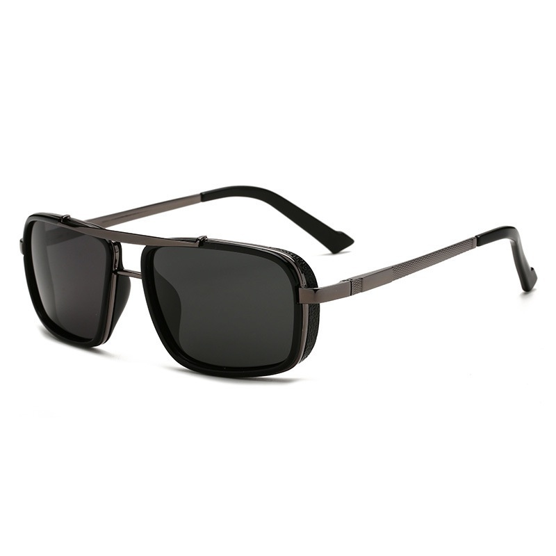 Men's Vintage UV400 Protectio Steampunk Polarized Rectangular Sunglasses