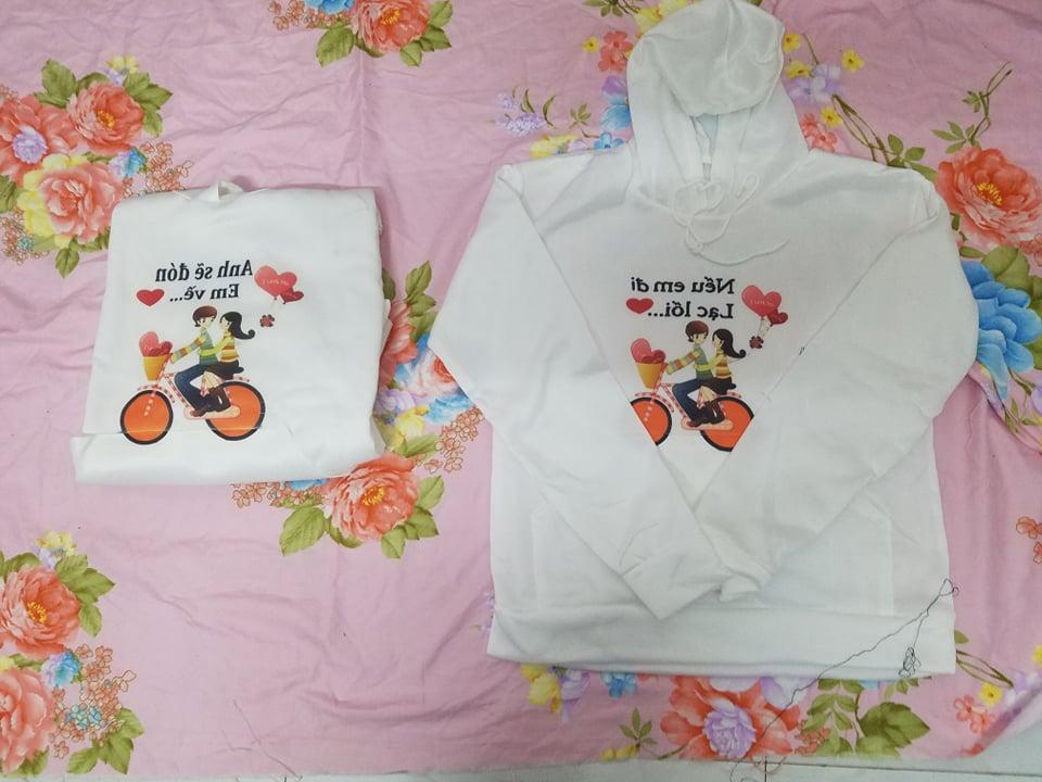 Áo Đôi Hoodie Xe Đạp Đôi Tim Yêu Dễ Thương (2 Chiếc)