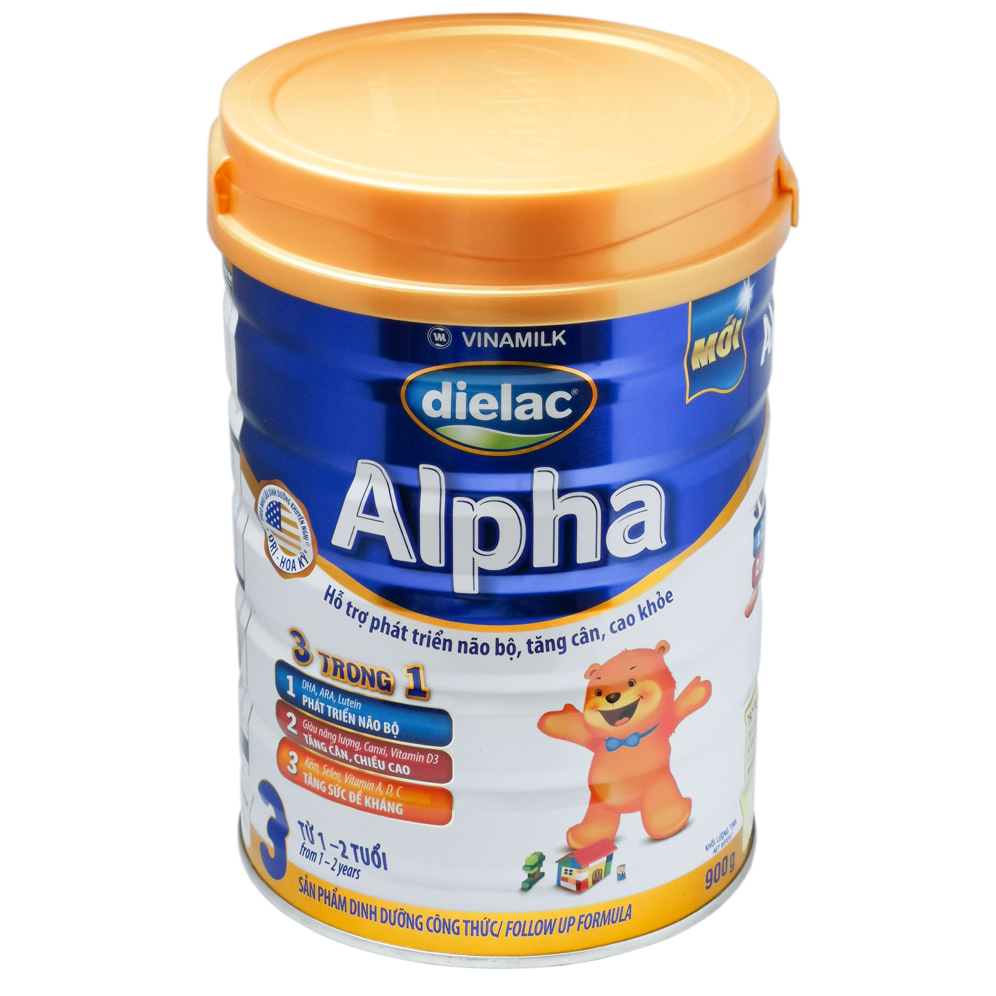 Sữa Bột Vinamilk Dielac Alpha 3 - Hộp 900g (Cho trẻ 1~2 tuổi)