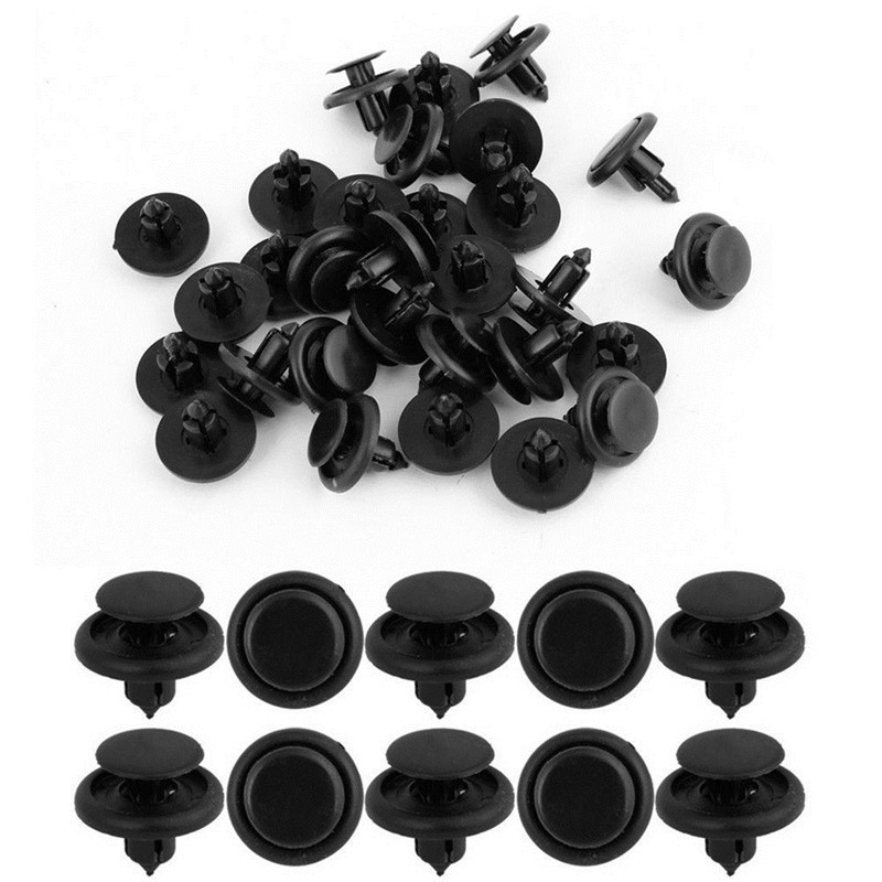 Combo 20 đinh tán nhựa lỗ 7mm màu đen cho xe hơi Toyota - Chốt vít nhựa cho ô tô