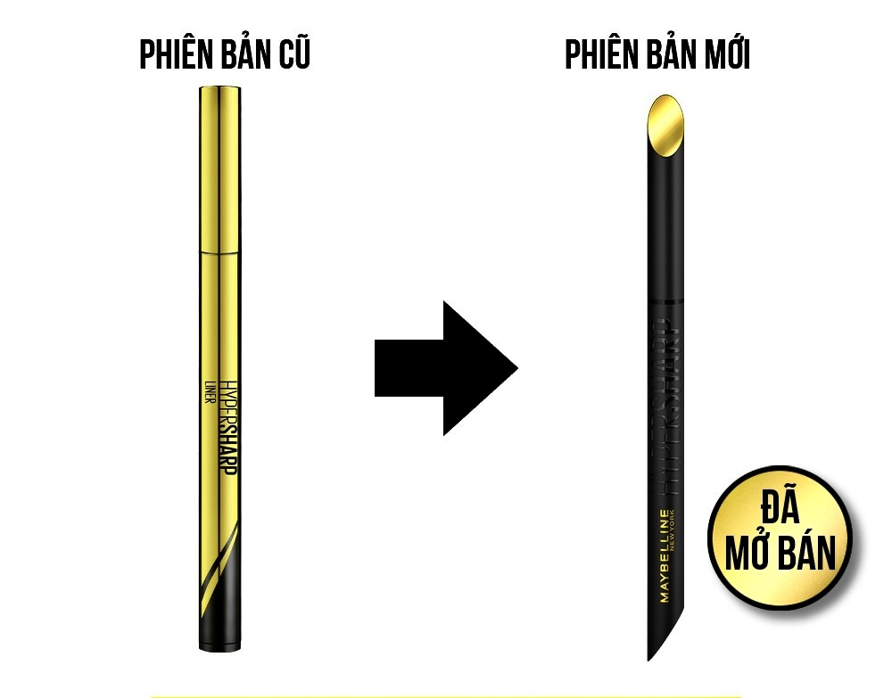 Bút kẻ mắt nước maybeline new york hyper sharp extreme liner 0.4gr mẫu mới 36h không lem trôi màu bk-1 ultra black