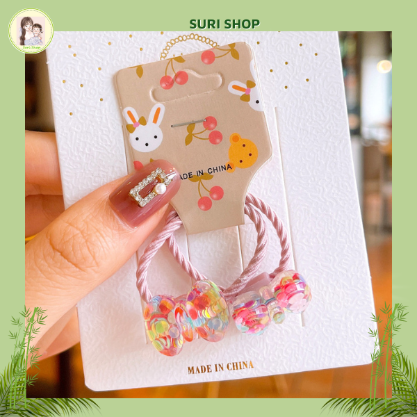Set 2 Sợi Dây Cột Tóc Cho Bé Hình Động Vật Đáng Yêu Siêu Cute, cột tóc đẹp, cột tóc