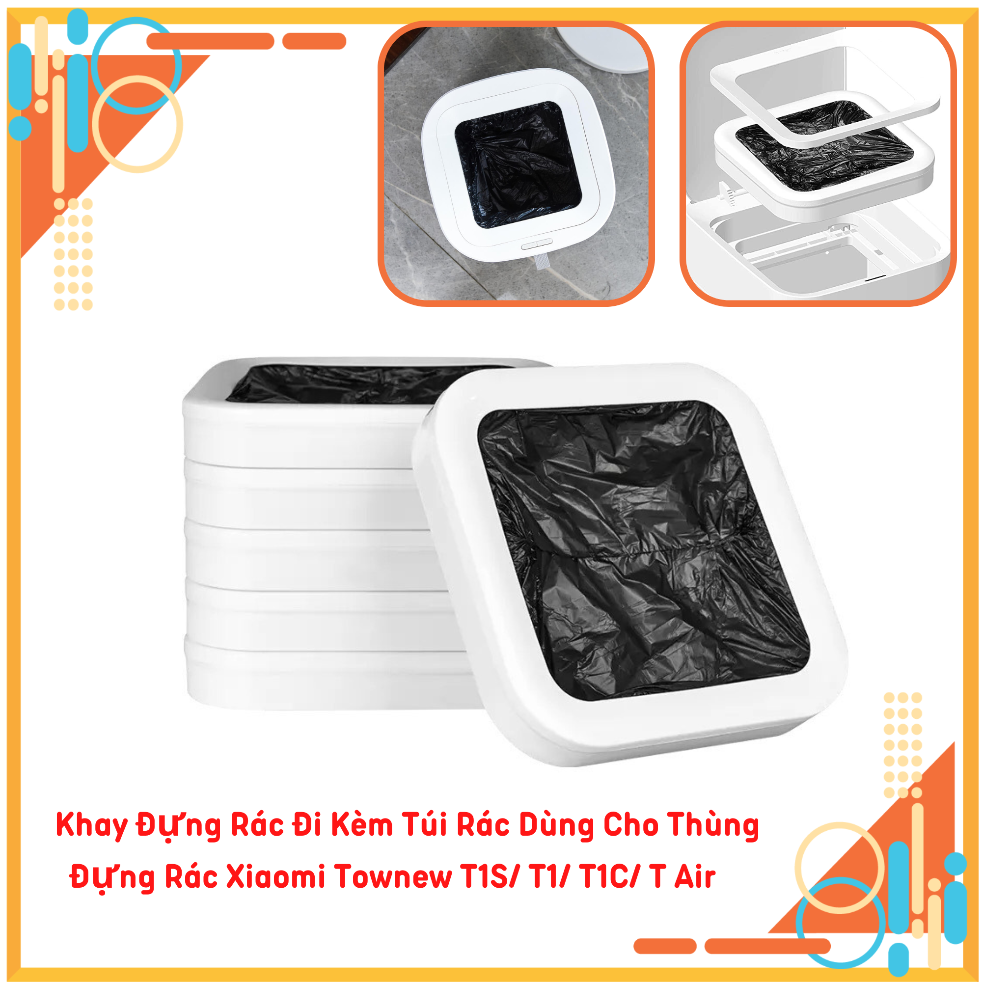 Khay Đựng Rác Đi Kèm Túi Rác Dùng Cho Thùng Đựng Rác Xiaomi Townew T1S T1