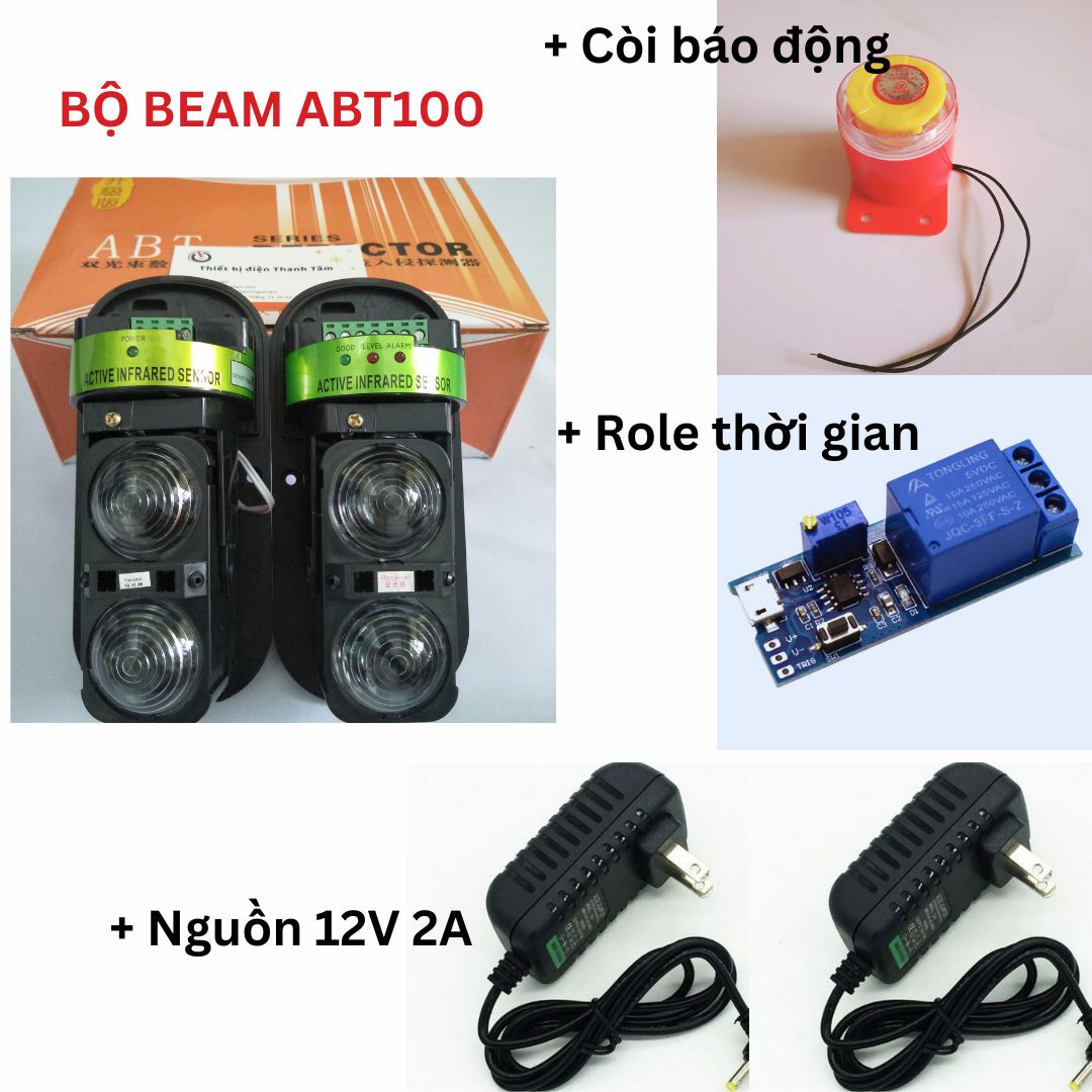 [Có Video] Hàng rào báo động chống trộm bằng cảm biến hồng ngoại 100M ABT-100