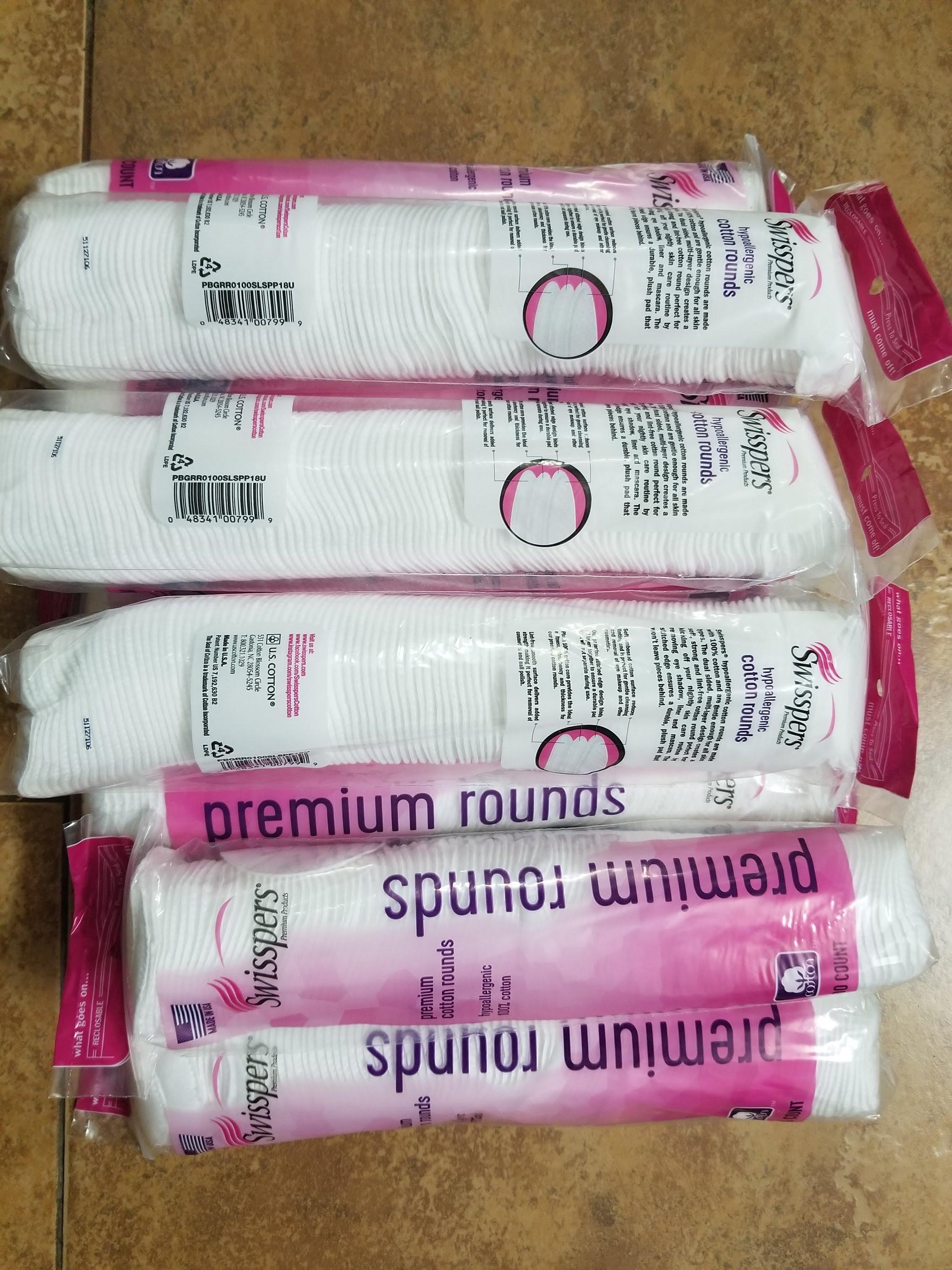 Bông tẩy trang SWISSPERS PREMIUM (cây) 100 tấm