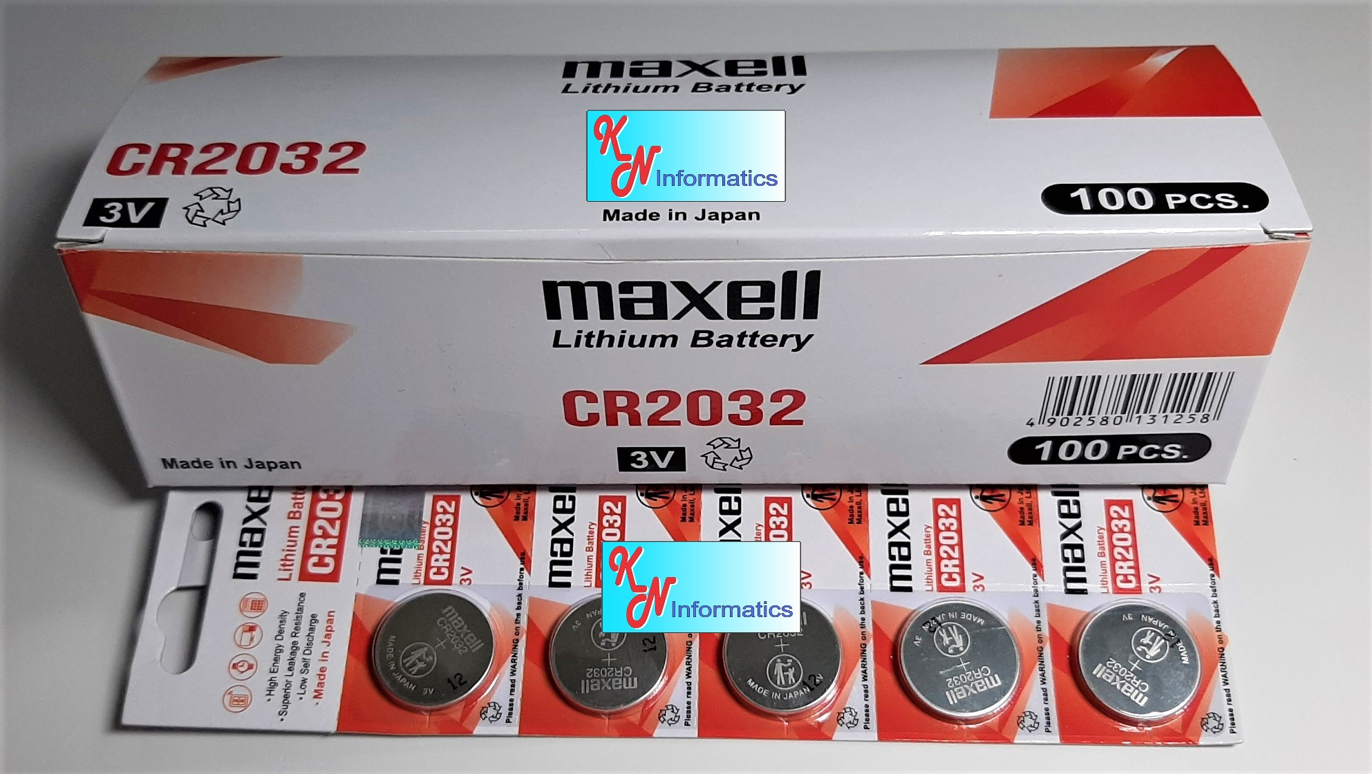 5 vỉ Pin CR2032 Maxell - (1 vỉ có 5 viên) - Hàng chính hãng - Made in Japan.