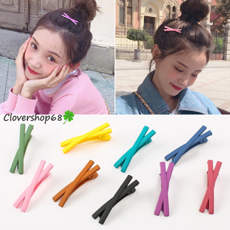 Kẹp tóc nơ kẹp tóc chữ X mầu trơn
