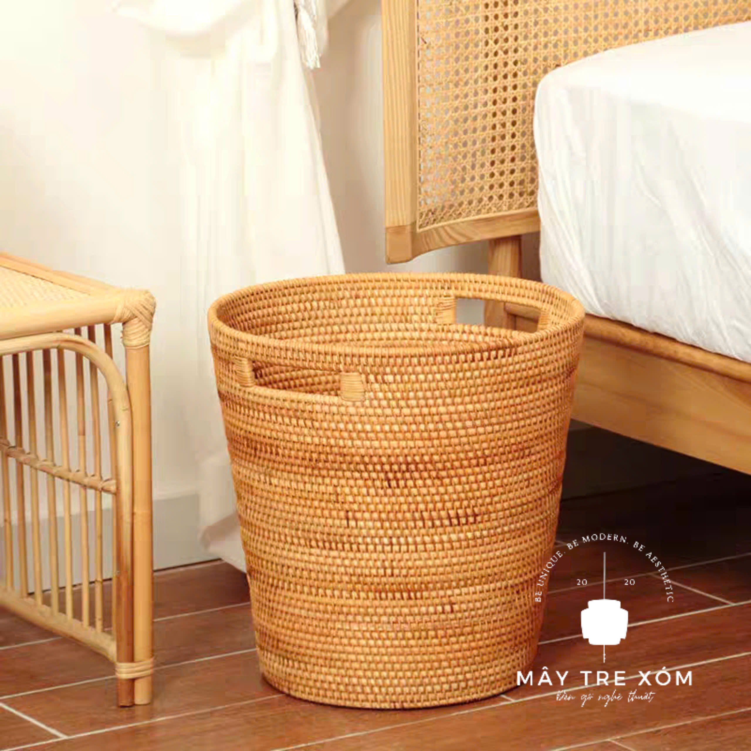 Sọt mây có tay cầm đựng quần áo, đồ chơi