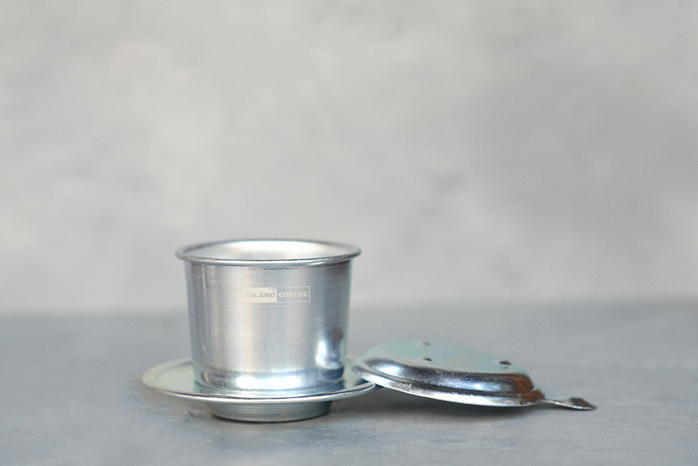Phin nhôm trắng pha cà phê Milano Coffee