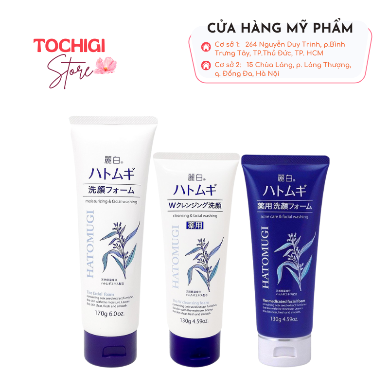 Sữa rửa mặt trắng da Hatomugi Cleansing Foam hạt Ý Dĩ
