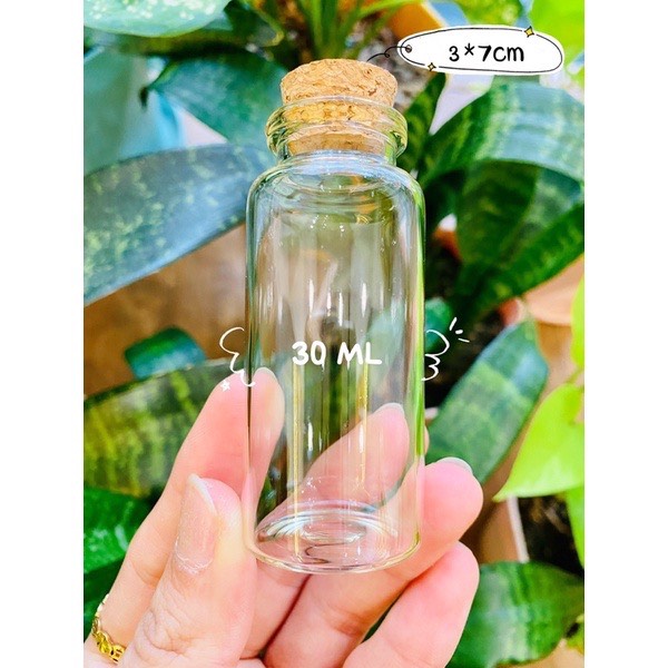 【SET 10】Lọ thuỷ tinh nút bần cao cấp đường kính 3cm【10ml,15ml,20ml,25ml,30ml,40ml,50ml,60ml】
