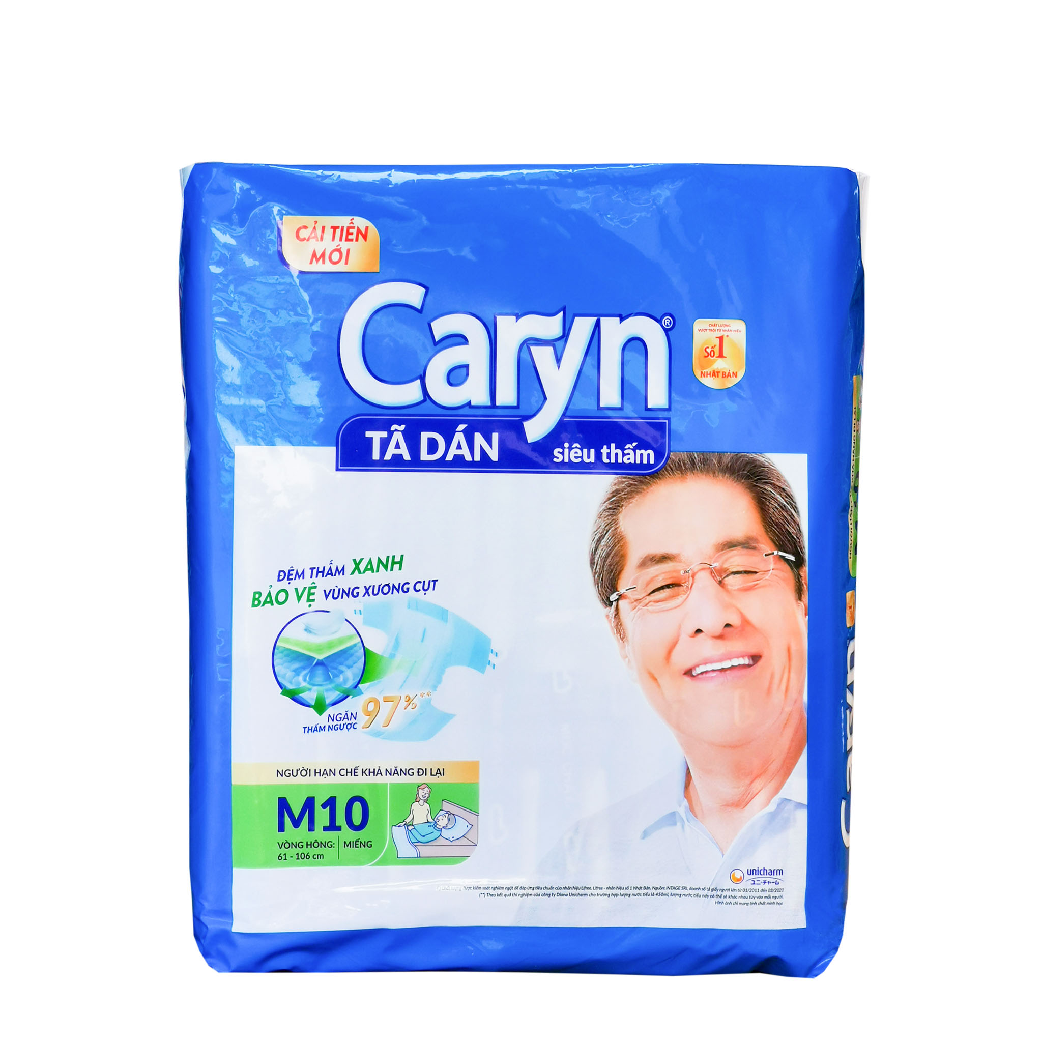 Tã Dán Siêu Thấm Caryn Size M10/L10/XL10