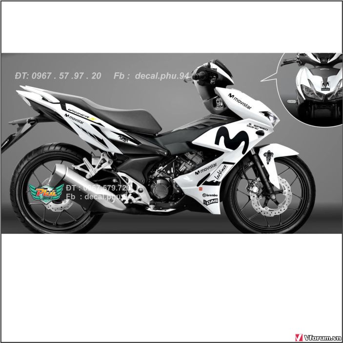 Tem rời Winner X Movistar đen trắng H)