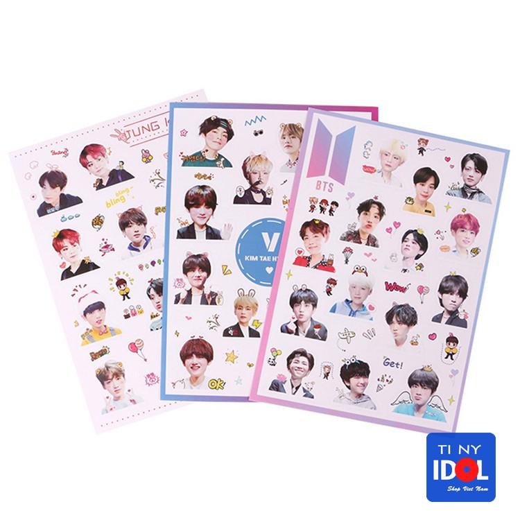 Set 12 hình dán Sticker BTS