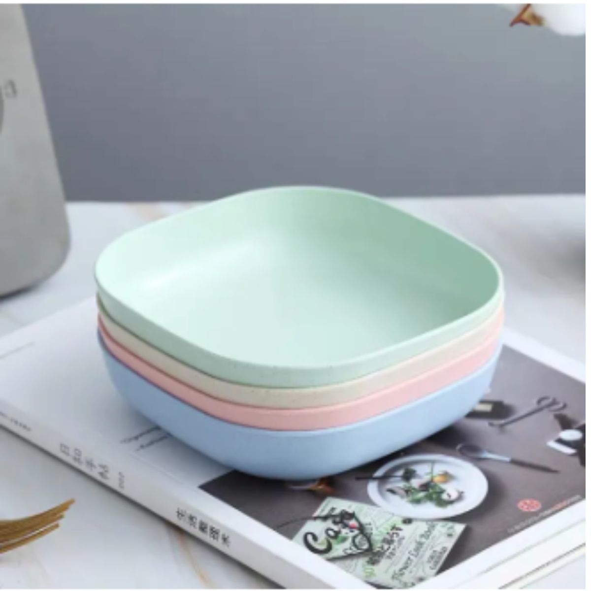 {GIAO MẪU NGẪU NHIÊN} Set 8 đĩa nhựa ĐƯỜNG KÍNH 15 CM lúa mạch nhiều màu đựng thức ăn - Bộ đĩa tròn lúa mạch nhỏ gọn, tiện lợi, an toàn cho sức khỏe