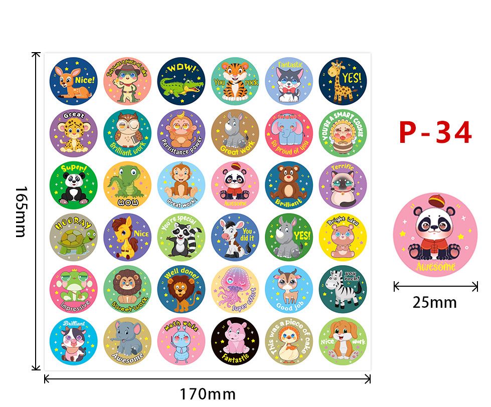 Bộ 36 Sticker Khen Thưởng Cho Bé