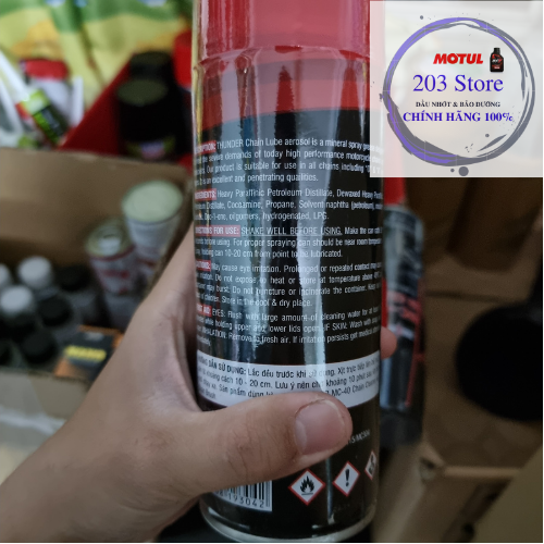Chai Xịt Bôi Trơn Sên Xe Máy Chain Lube Thunder 400ml