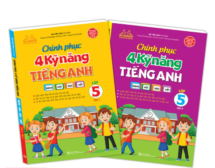Combo 2 tập Chinh phục 4 kỹ năng tiếng anh Nghe - nói - đọc - viết lớp 5