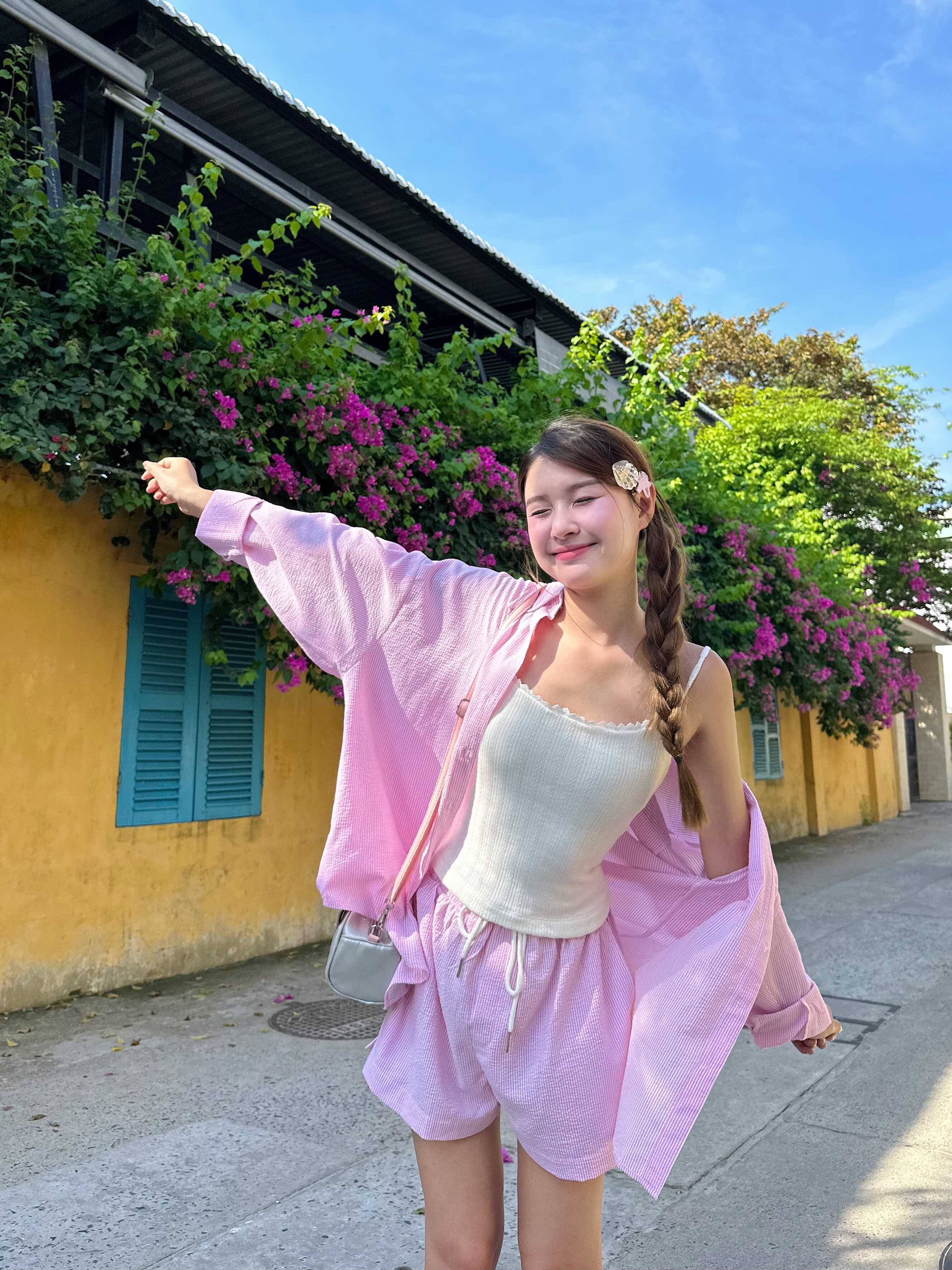 Áo Dai Dây Form Ôm Phối Viền Ren | SASSY TOP | Secodee