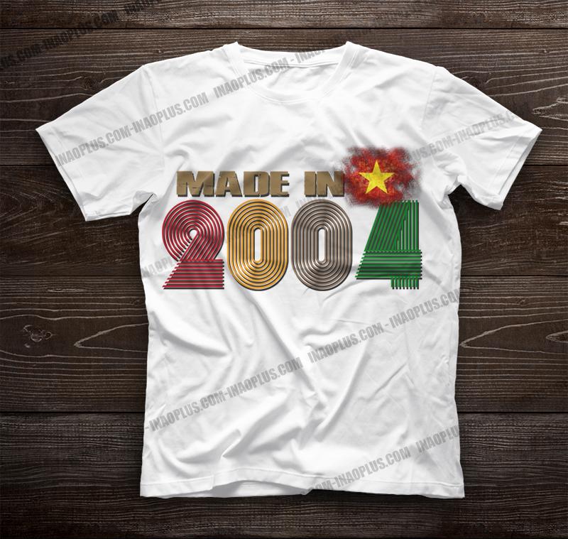 Áo phông năm sinh 2004-áo thun mùa hè-in áo -in áo thun năm sinh 2004-in hình giá rẻ