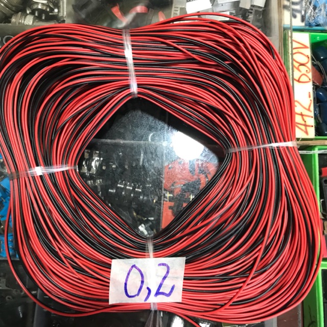 Dây điện đôi đỏ đen2mm 100m