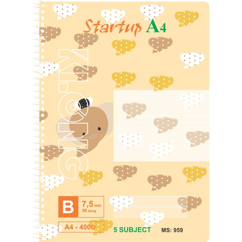 Sổ lò xo đơn khổ A4 - 400 trang KLONG MS: 959