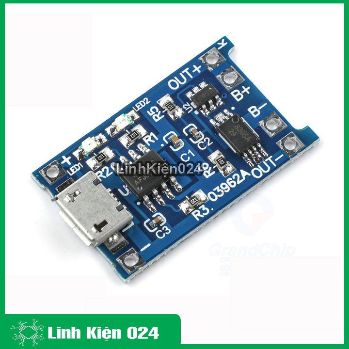 Module sạc pin tp4056 1a micro v2 - ic bảo vệ quá dòng quá áp