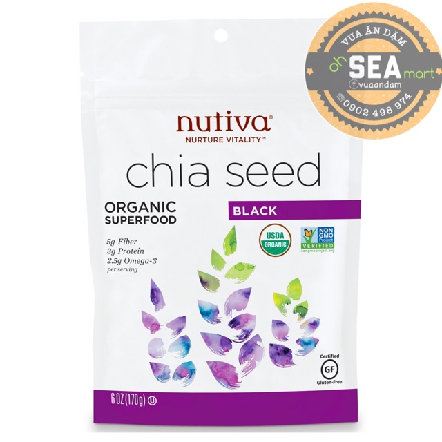[HCM]Hạt Chia Mỹ Nhập Khẩu Nutiva Nutifood Chia Seed 907g