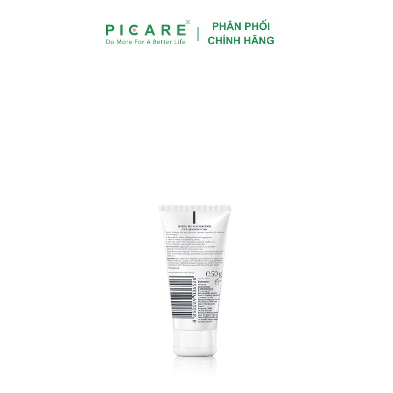 Facial Cleanser foam for acne skin Eucerin pro solution acne Gentle Cleansing Foam 50ml