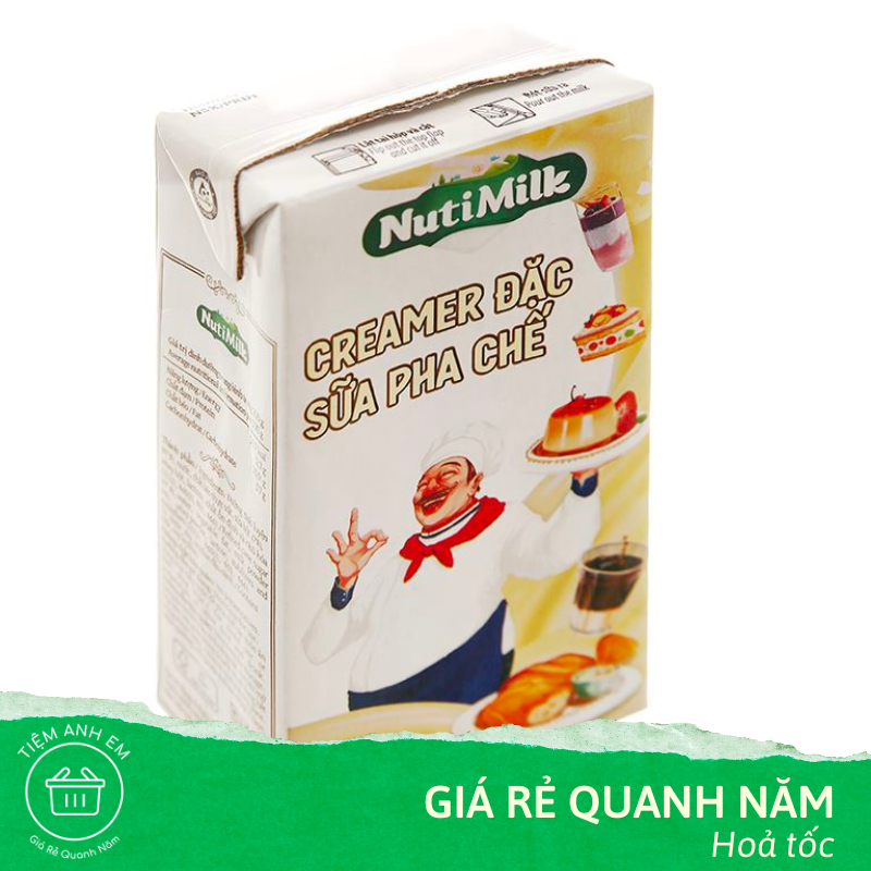 [Rẻ vô địch] Creamer đặc sữa pha chế NutiMilk hộp giấy 380g
