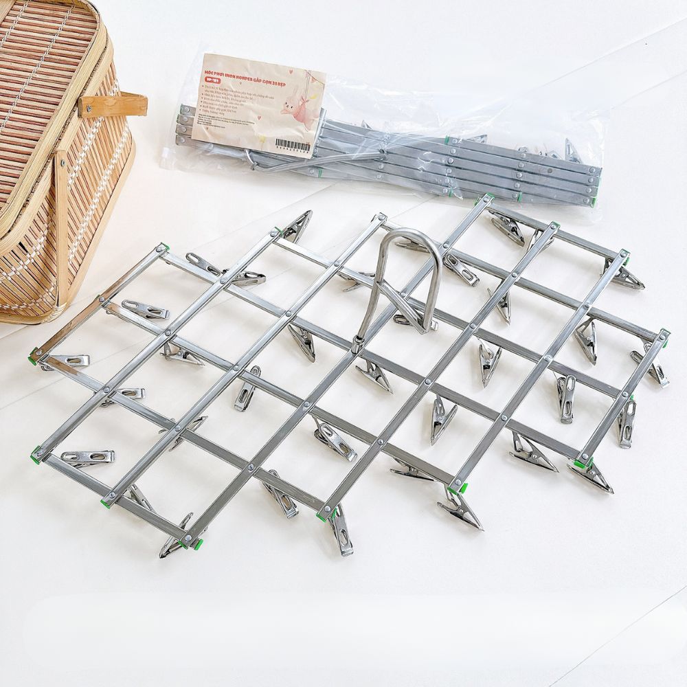 Honper - Móc phơi inox gấp gọn 35 kẹp HP129