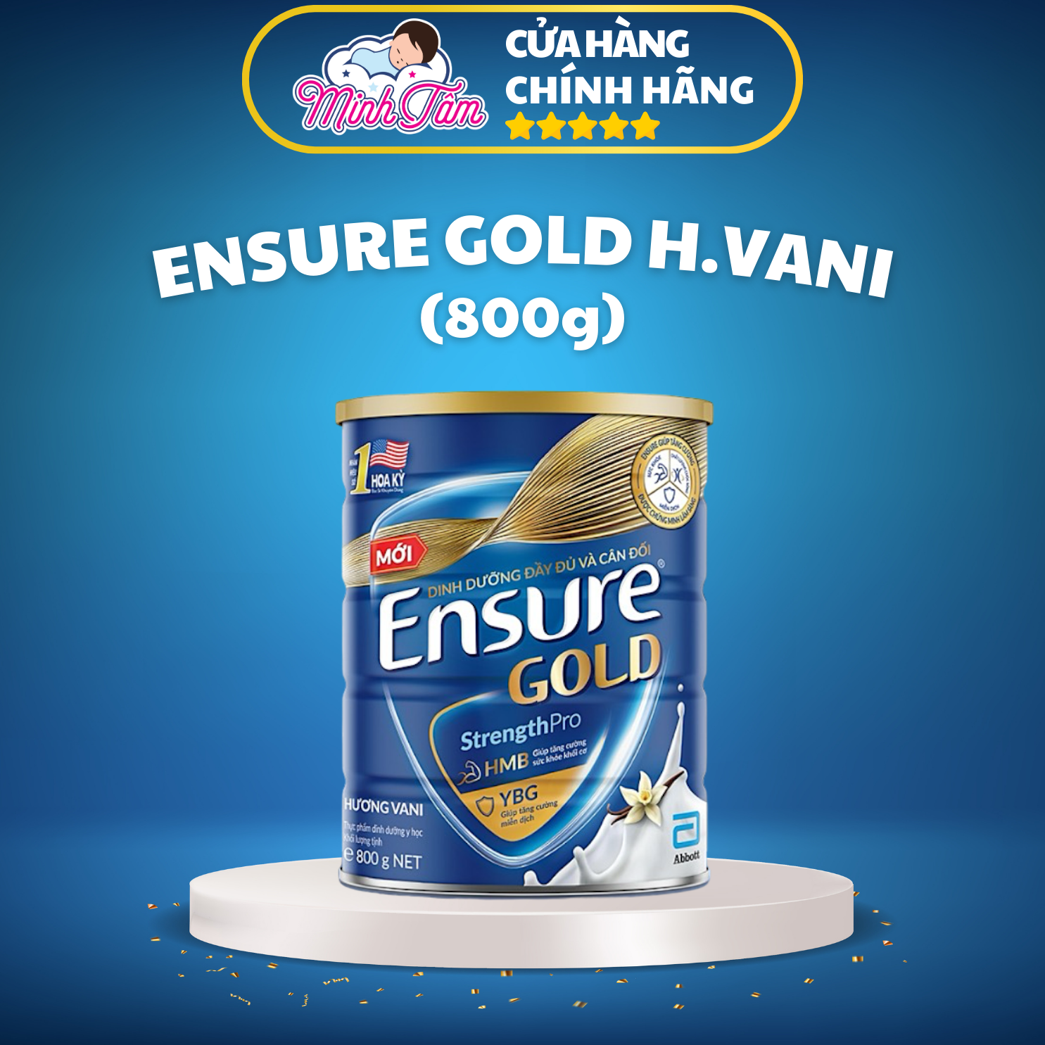 Sữa bột Ensure Gold hương vani (HMB) 800g