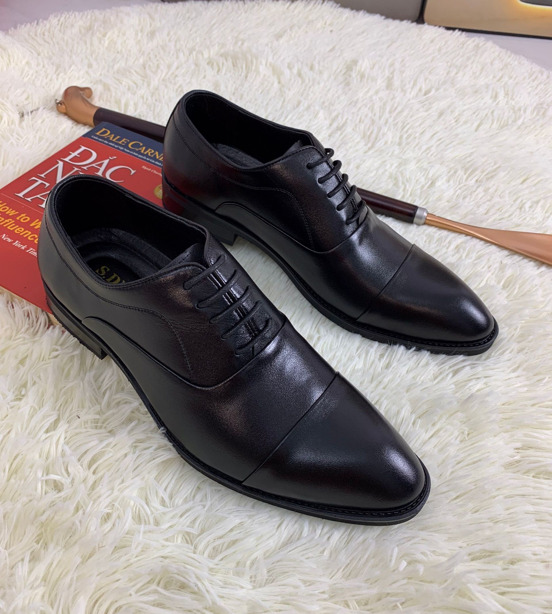 Giày Buộc Dây OXFORD Da Bò Thật - Phong Cách CLASSIC Công Sở Basic
