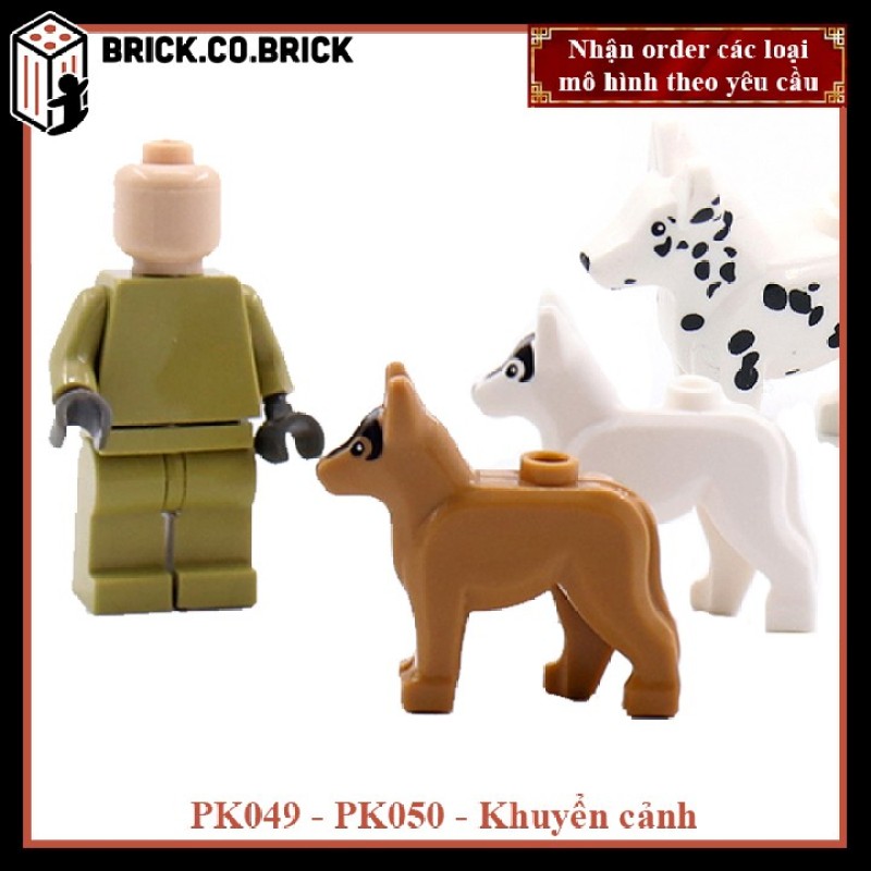Phụ kiện MOC Army- Khuyển cảnh- Động vật chó đốm· - Đồ chơi lắp ráp minifig và non-lego mô hình trang trí quân đội PK049 PK050