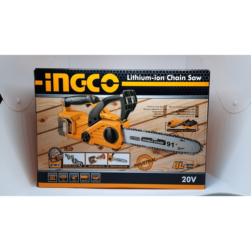 INGCO Máy cưa xích dùng pin 20V CGSLI2001 (Cam kết Chính Hãng 100%)