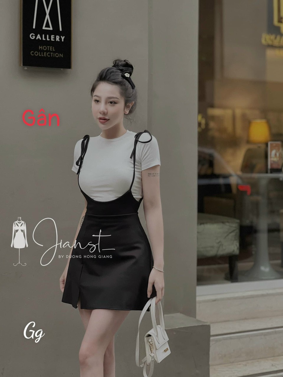 set đầm yếm cột vai xòe xinh chất thun gân mềm mịn