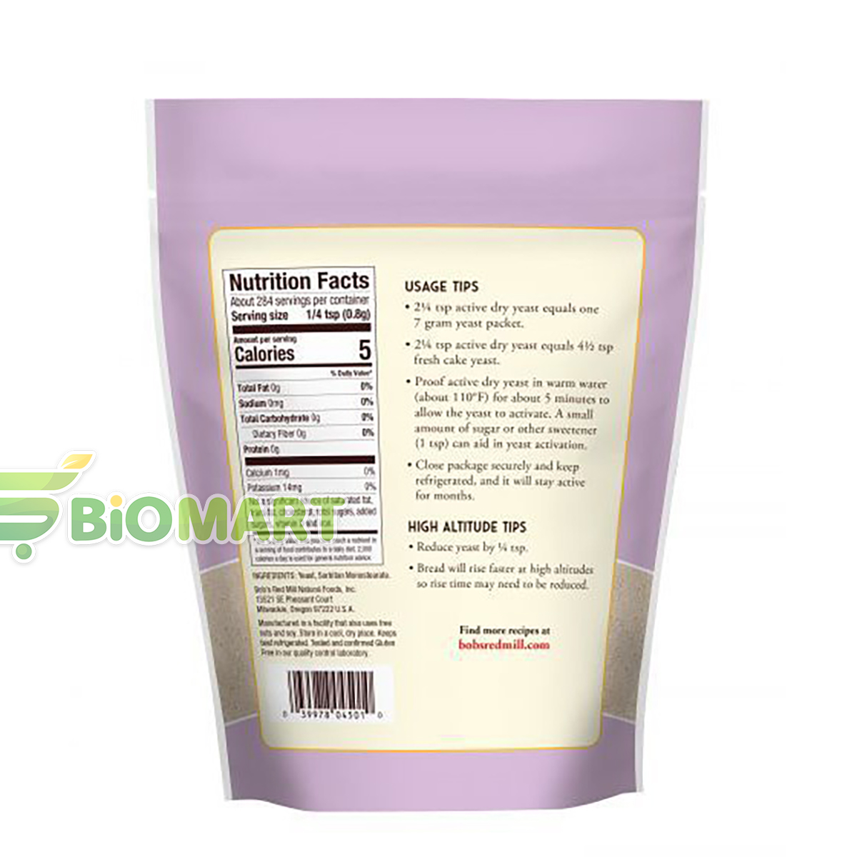 Men Nở 227g Bob's Red Mill NON GMO - Active Dry Yeast - Nhập Khẩu Mỹ