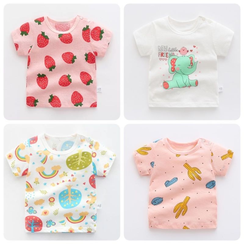 Cái mới Áo cotton bé gái áo thun cho bé nhiều hình xinh xắn