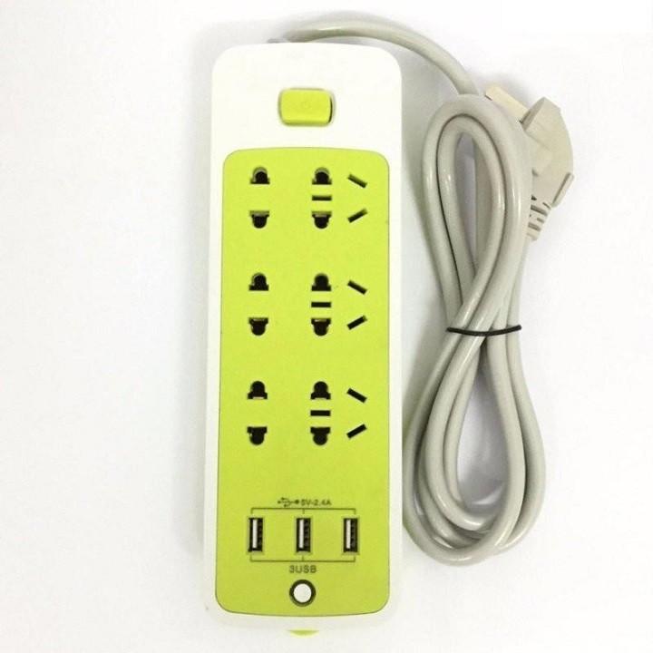 Ổ Cắm Điện Đa Năng 6 Lỗ Và 3 Cổng Sạc USB