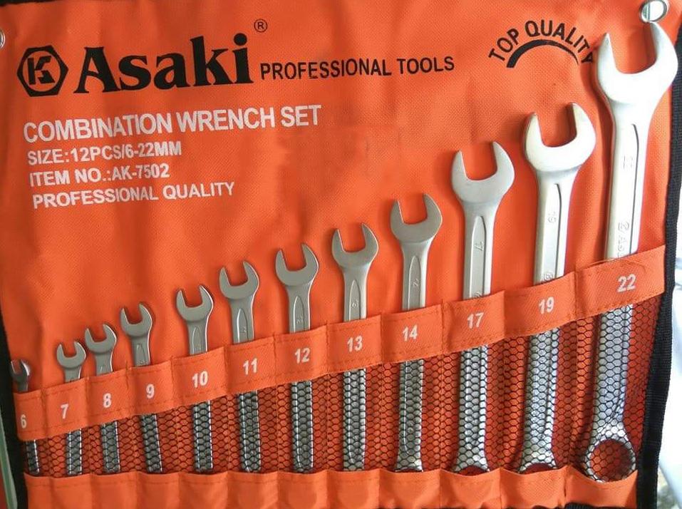 Bộ vòng miệng 12 chi tiết asaki ak-7502 c2-6-22mm