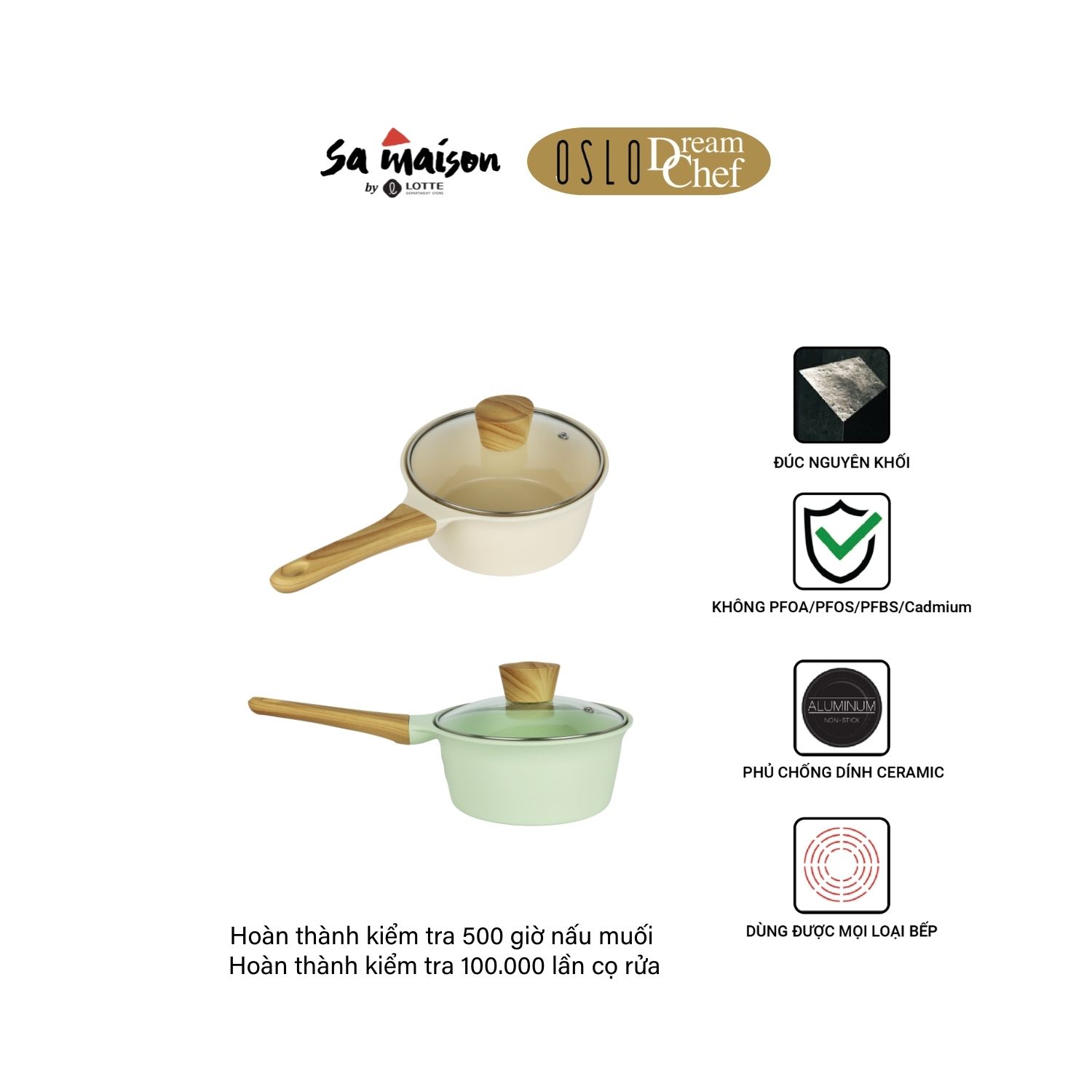 Quánh chống dính phủ ceramic Oslo Dreamchef 16cm