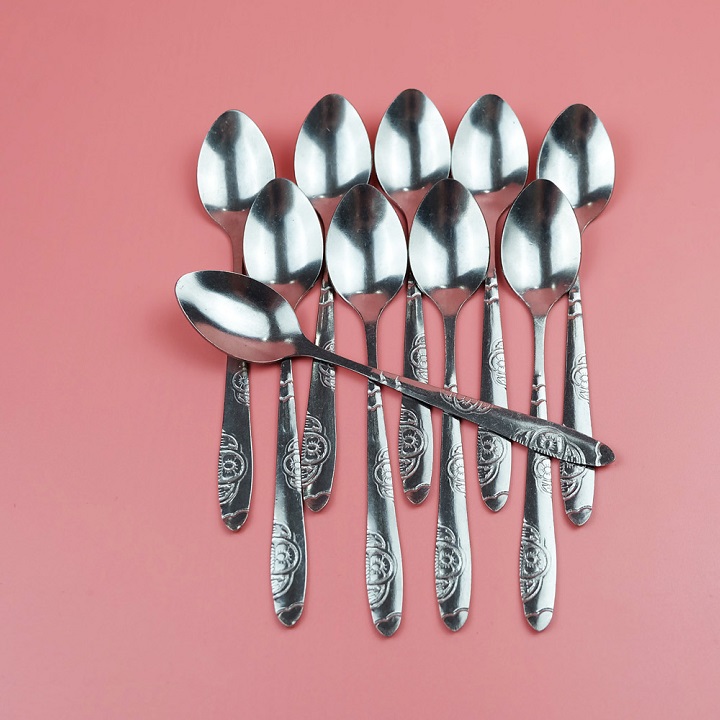 Combo 10 thìa rĩa inox uống cafe cán hoa văn đẹp
