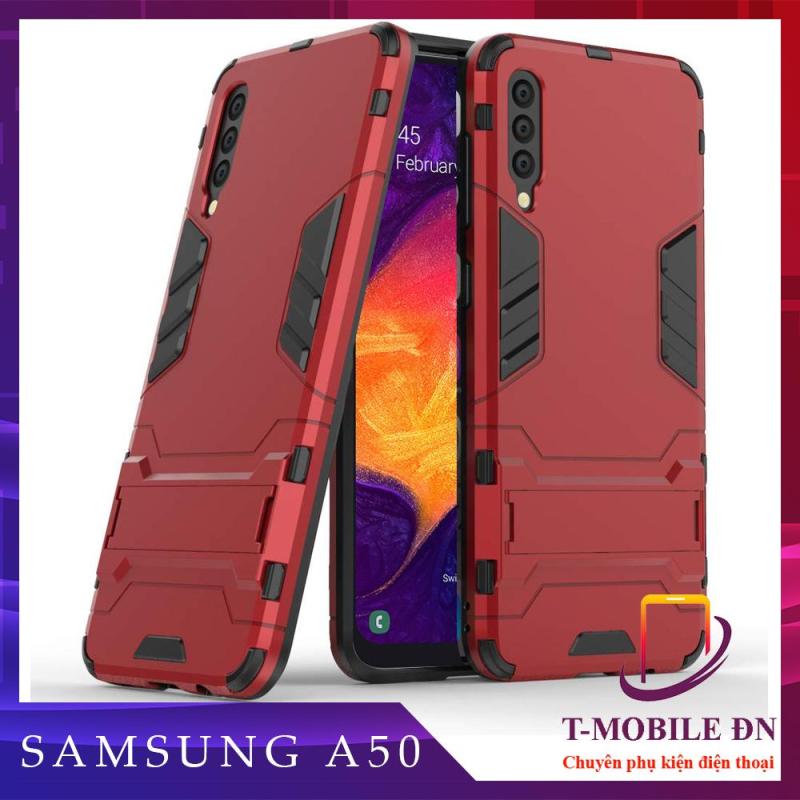 Ốp lưng Samsung A50 chống sốc Iron Man bảo vệ viền và camera kèm chống xem video tiện lợi