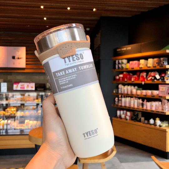 Ly giữ nhiệt Tyeso Tumbler chính hãng 550ml 710ml có quai xách, Tyeso inox 304 Chai bình cách bình Gửi ống hút bằng thép không gỉ