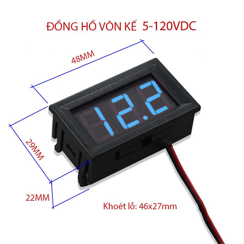 Đồng hồ vôn kế kỹ thuật số DC5-120V
