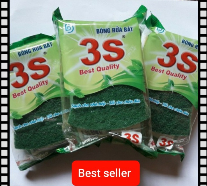 Combo 05 miếng mút xốp rửa chén bát đĩa hãng 3S chất lượng cao